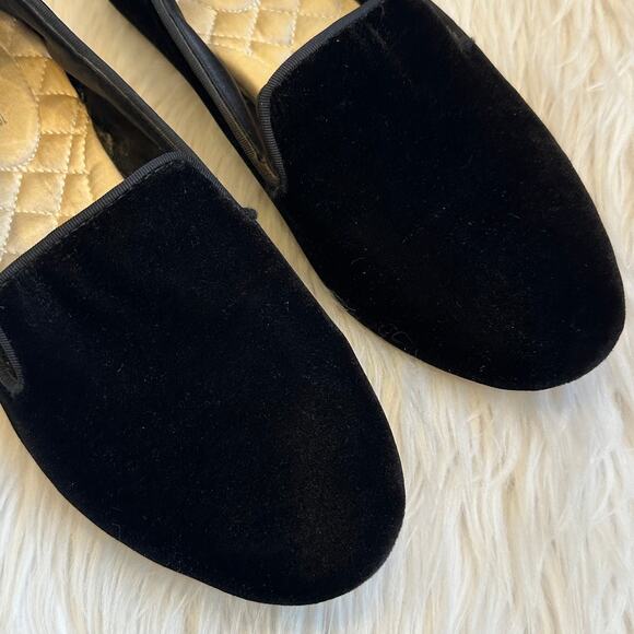 Birdies The Starling Velvet Flat Slip On Loafers Shoes Smoking Slippers, Black - Picture 4 of 14